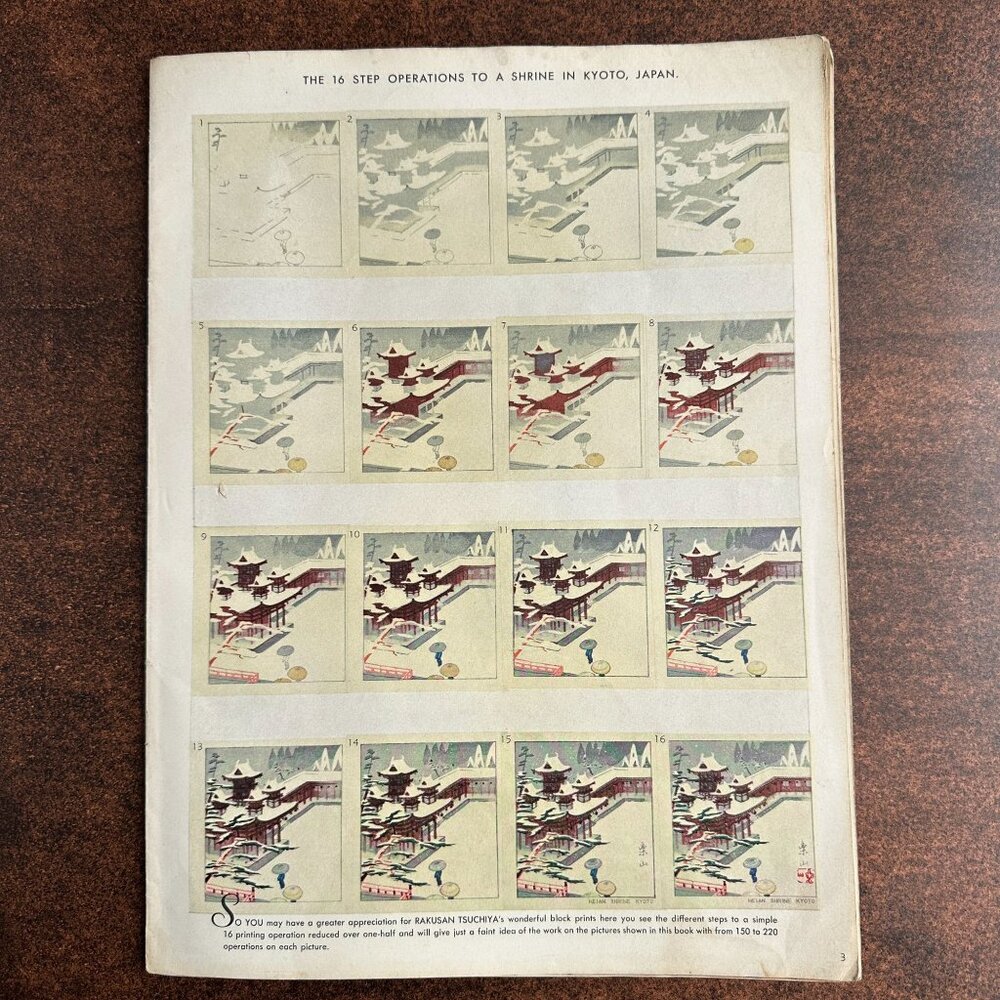 Mid Century Japanese Woodblock Print Instruction Booklet, Rakusan Tsuchiya 16